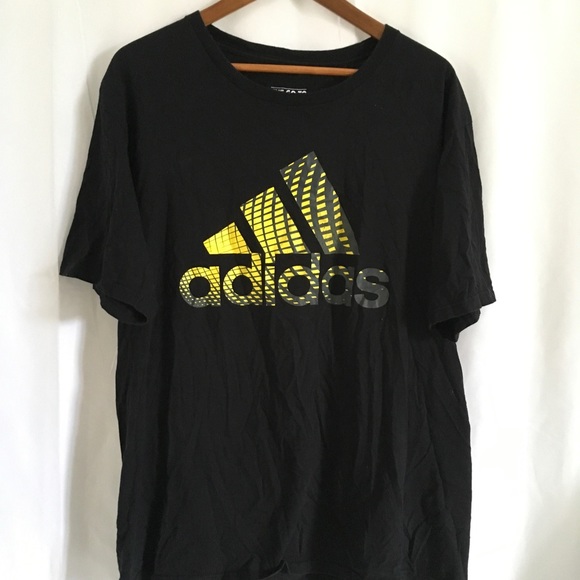 yellow and black adidas t shirt